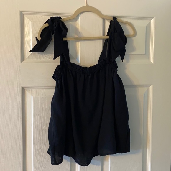 Outerknown Black Tie Sleeve Top - Picture 1 of 3